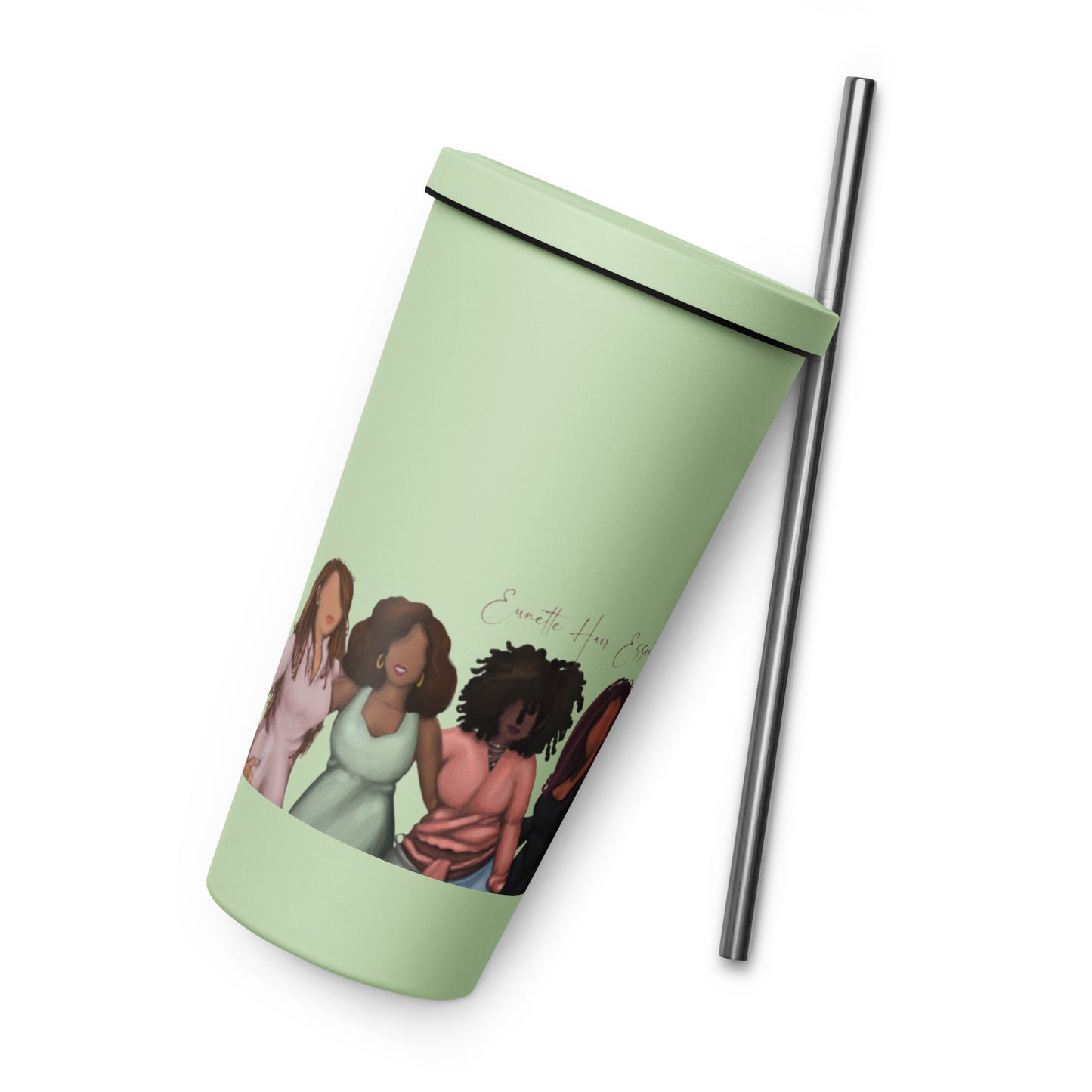 Insulated tumbler with a straw